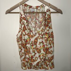 Women’s Rose + Olive Sleeveless Blouse, Size Small
